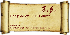 Berghofer Jukundusz névjegykártya